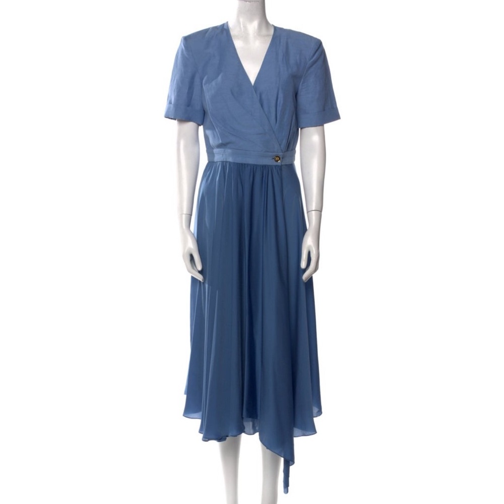 Sandro V Blue Midi Wrap Dress
